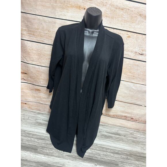 Torrid Cardigan Duster Womens Plus Size 0 Black Long Sleeve Sweater - Picture 7 of 11